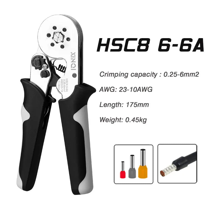 Crimping Pliers Tubular Terminal Hand Tools HSC8 6 - 4A 0.25 - 10mm2 6 - 6A 0.25 - 6mm2 Electrical Mini Wire Ferrule Clamp Kit