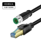M12 Sensor Connector Wire CAT6 4Pin 8Pin A/D/X Code to RJ45 Adapter Ethernet Cable Industrial Camera Shielded Twisted Pair Line