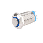 1pc 12mm Anti-Vandal Metal Push Button Switches High Flat Round With LED Green Red Blue White 3V 12V Momentary Latching Reset