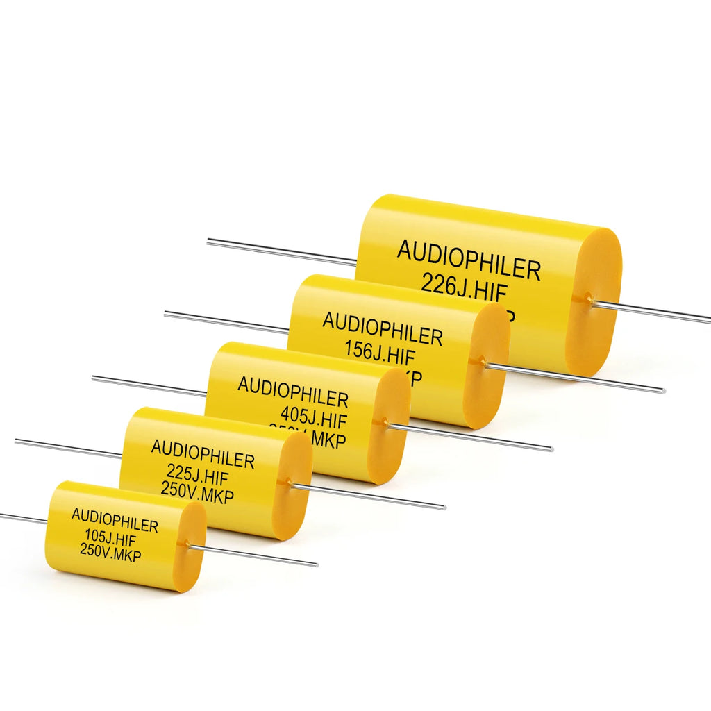 2Pcs 250V MKP Capacitor Audiophiler HIFI Fever Audio Metal Film Coupling Frequency Dividing 1UF 1.5UF 1.8UF 2.2UF 2.7UF 3.3UF