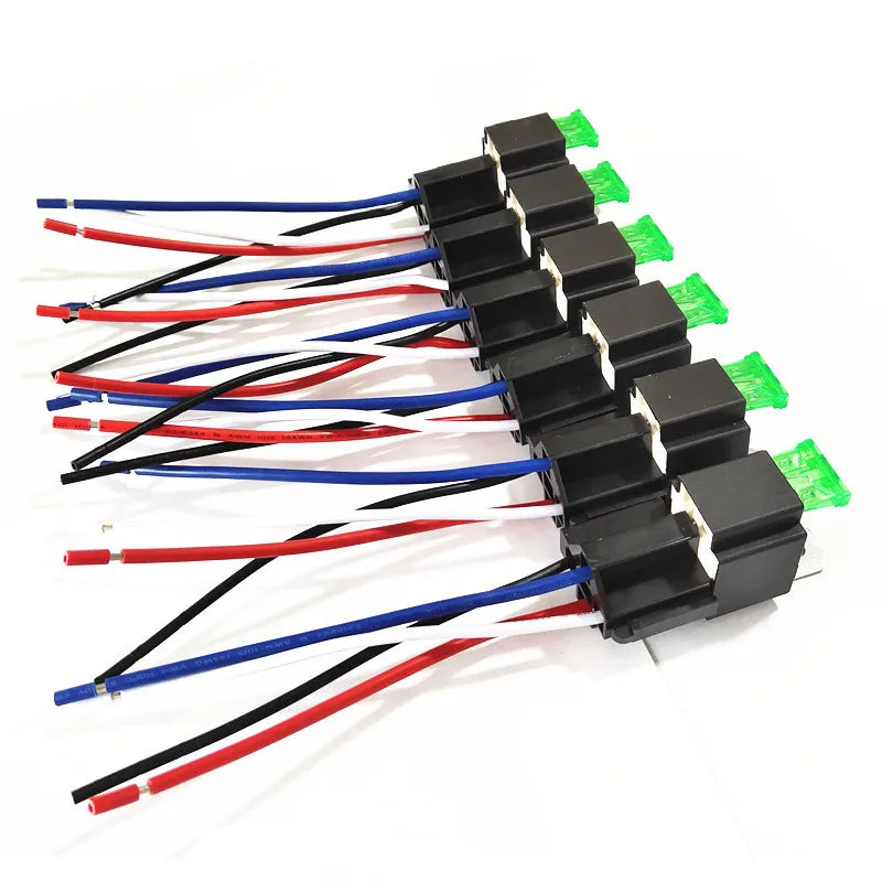 6Pcs 12V/24V 30A 4Pin 5Pin Car Relay With Safety Plate Automotive Control Devices Relay