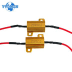2Set Load Resistor 50W 6 Ohm 25W 8 Ohm Aluminum Shell Power Resistors 12v Wirewound Resistance, for Car Turn Signals Light LED