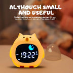 Animal-Shape Alarm Clock Light Adjustable Pat Control Touch Night Light Small Ornaments Home Decor Sleep Training Clock Toddler