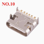 10Pcs USB Connector Type C Female Charging Port Jack 2/4/6/16 Pin Type-C Socket PCB Soldering SMD SMT DIY Repair Type C Adapter
