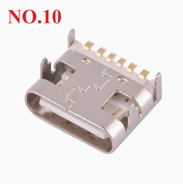 10Pcs USB Connector Type C Female Charging Port Jack 2/4/6/16 Pin Type-C Socket PCB Soldering SMD SMT DIY Repair Type C Adapter