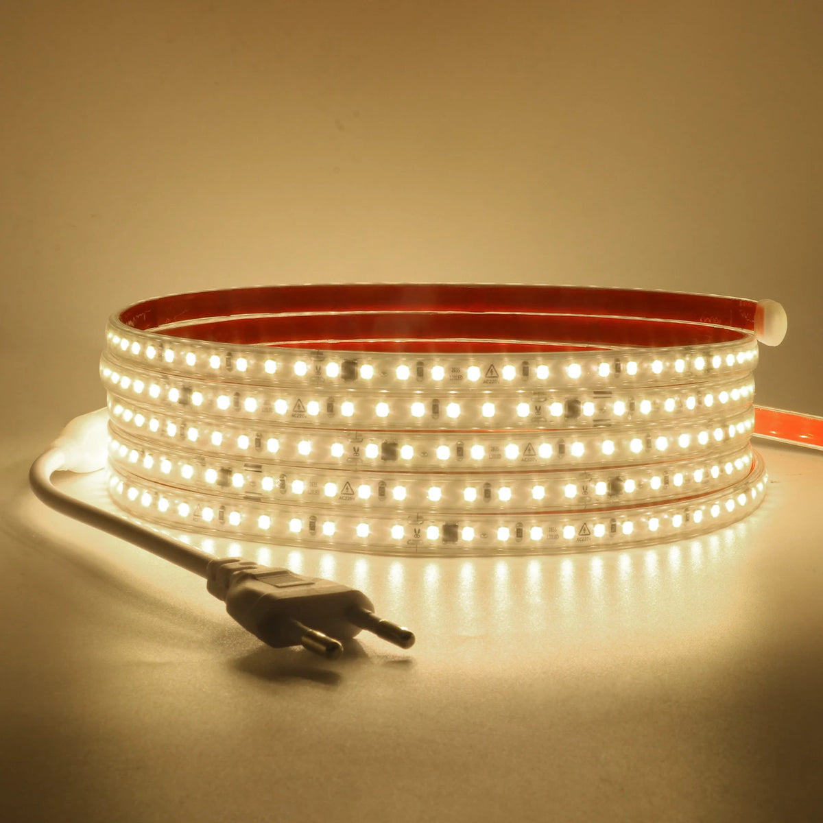 220V LED Strip 2835 120LEDs/m Waterproof 0.5M 5M 10M 20M 30M 40M Flexible Lamp Adhesive Tape White Red Green Ice Blue Pink