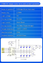 1PCS L298N Driver Board Module L298N Stepper Motor Smart Car Robot Breadboard Peltier High Power L298 DC Motor Driver