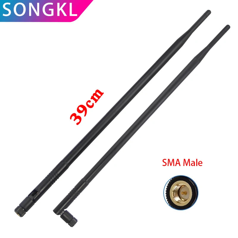 2.4G/5.8G Antenna SMA Male 12dBi High Gain RP-SMA Male Omni Foldable Aerial for Wireless Router Network Booster Netword Card