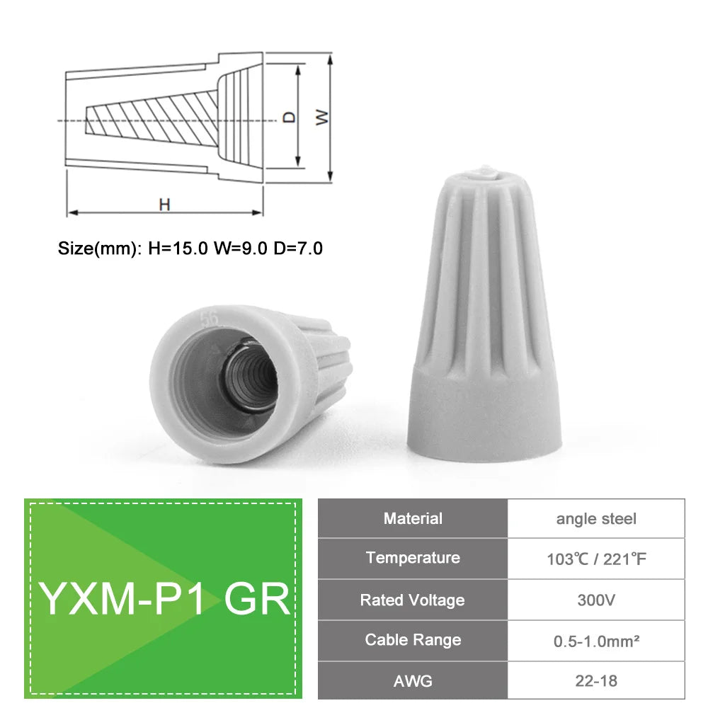 DIY GO 200PCS Quick Wire Connector Screw Cap Terminals, Electrical Equipment Connectors, Wire Connector Terminals, AWG 22-10