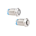 1pc 12mm Anti-Vandal Metal Push Button Switches High Flat Round With LED Green Red Blue White 3V 12V Momentary Latching Reset