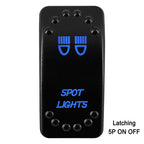 Waterproof Rocker Switch with Blue LED | 12V/24V Latching & Momentary (SPST/ DPDT) | for Marine, UTV, ATV, RZR, Automotive