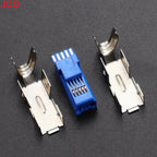 JCD 5pcs USB 2.0 And USB 3.0 Connector Female Socket Male Jack B Type 90°/180° Connector Soldering DIY Printer Interface Repair
