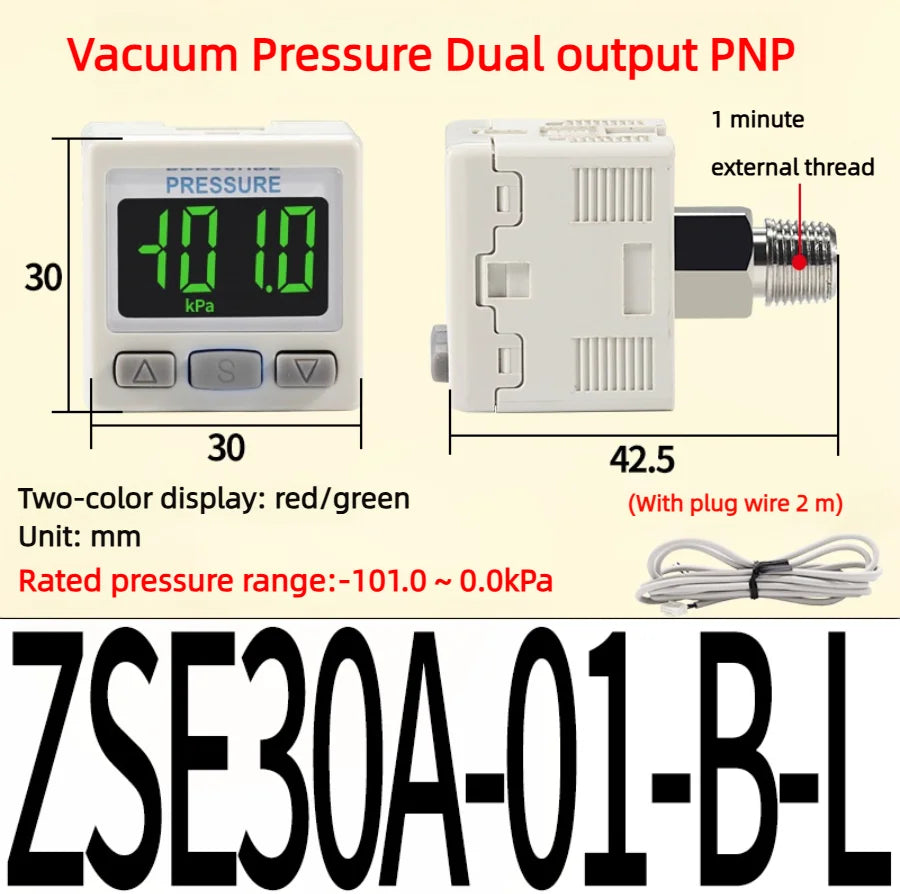 Vacuum Digital Display Pressure Switch High Precision Pressure Gauge Positive and Negative Pressure ISE30A ZSE30A Pneumatic