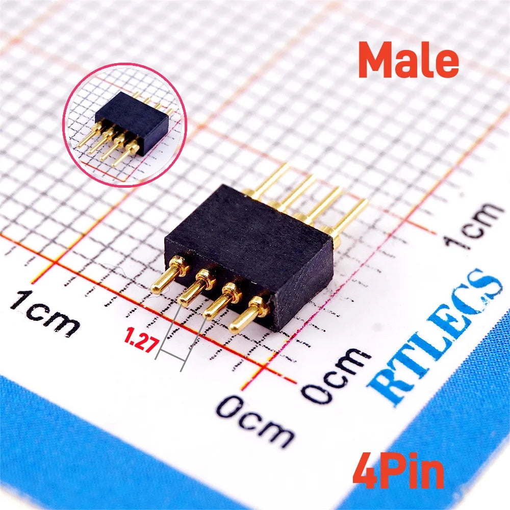2 5 20 Pcs Spring Loaded 1.27 MM Pitch Pogo Pin Connector 2 5 6 8 10 Position Male Pad PCB Header Single Row Through Holes Probe