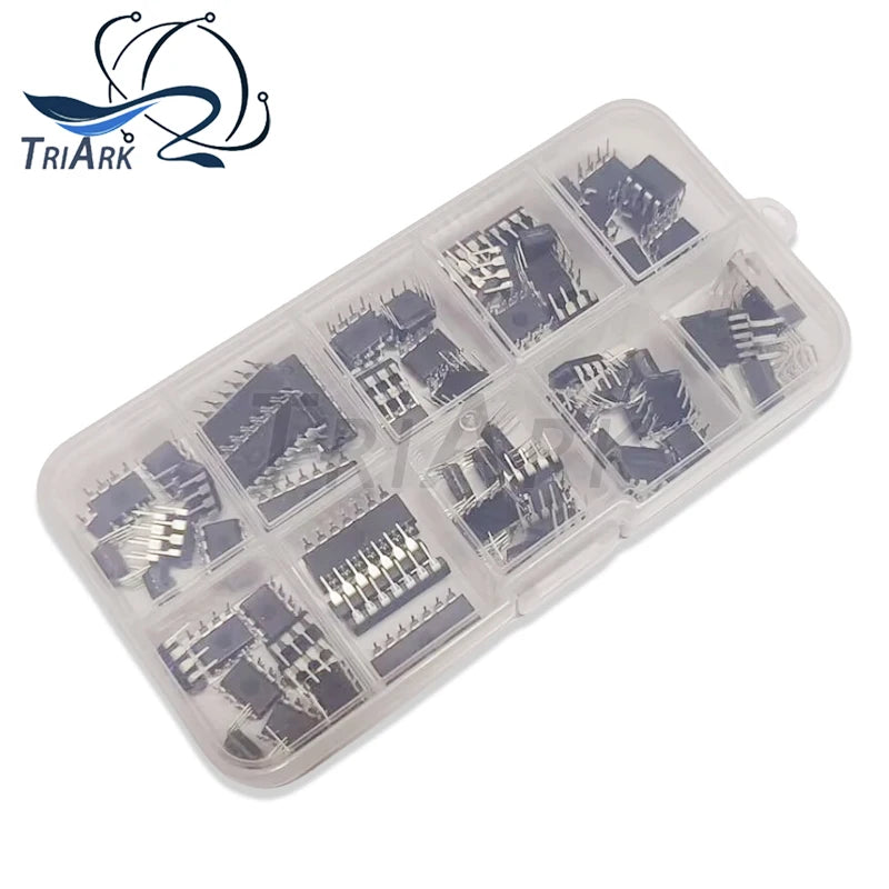 85PCS/lot IC Analog chip kit Box LM358 LM324 JRC4558 NE5532 LM386 TDA2030 TDA2822 LM393 UA741 LM339 Electronic components kit