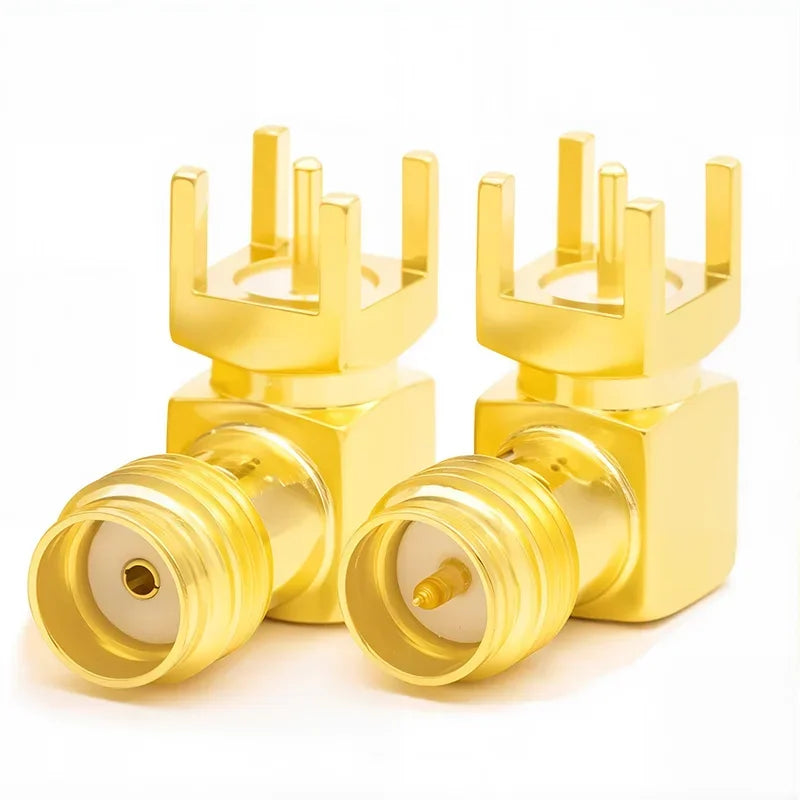 5/20Pcs SMA Female Thru Hole Plug SMA-KWE PCB Mount 90 Degree Right Angle Connector RF Adapter SMA Connector