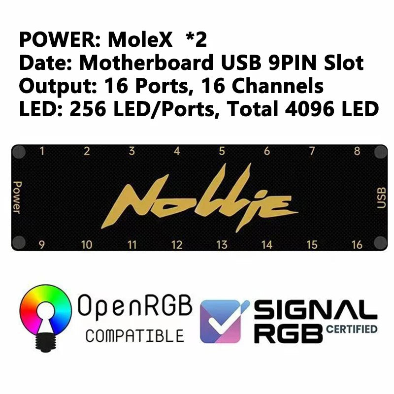 Nollie SignalRGB OpenRGB Universal Addressable 5V 3PIN ARGB Asynchronous Controller HUB For Computer PC Cooling Fans Light Strip