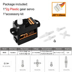 DSPOWER 2g Plastic/Metal Gear Motor Mini Micro Servos for RC Car Airplanes Fixed-wing Quadcopter Boat Plane Robot Wltoys Axial