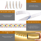 5mm 8mm PCB Led Strip Light 1 LED Cut 12V 24V 5m 2835 SMD 120LEDs/m High Brightness Flexible Tape LED Lighting Ribbon for Home