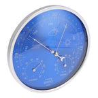 Thermometer Barometer Hygrometer 3 in 1 All Season Wall Hanging Indoor Outdoor Accurate Weather Instrument Blue 180mm