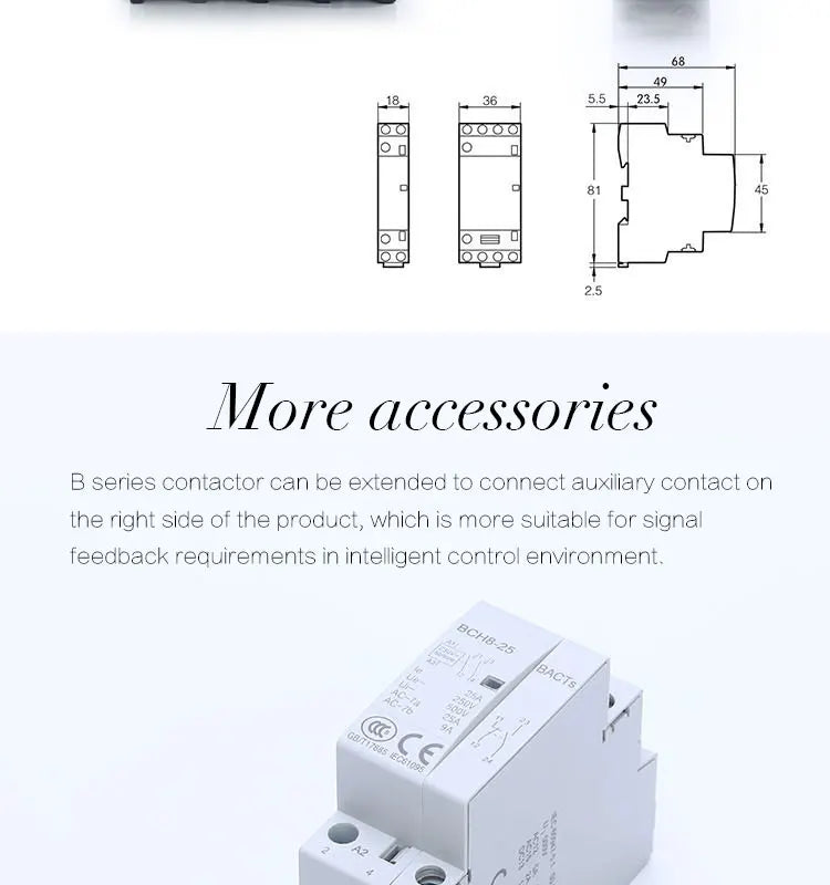Contactor 220V Contactore Bobina Rele 230V 24V Y Nc Din Rail Household Modular 2No 2Nc 1No 240V 2P 110V Vac Silence Relai