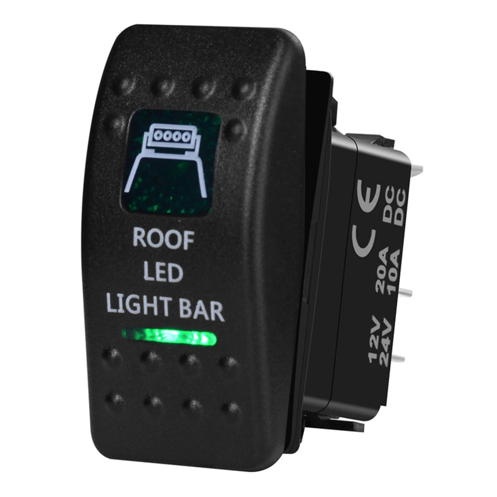 12V/24V Marine Rocker Switch Green LED SPST ON-OFF & DPDT ON-OFF-ON Momentary Toggle for 4x4 Off-Road RZR ATV ARB Carling Style