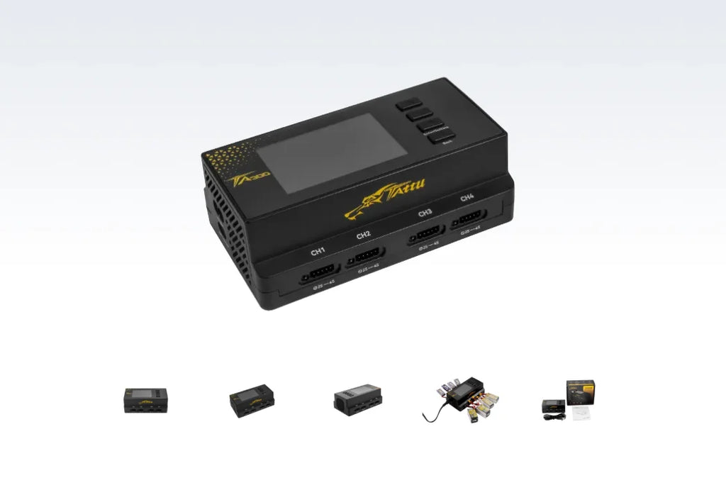 Tattu TA300 G-Tech Smart Charger for 2-4S LiPo Batteries - Drone Soccer Battery Charging System