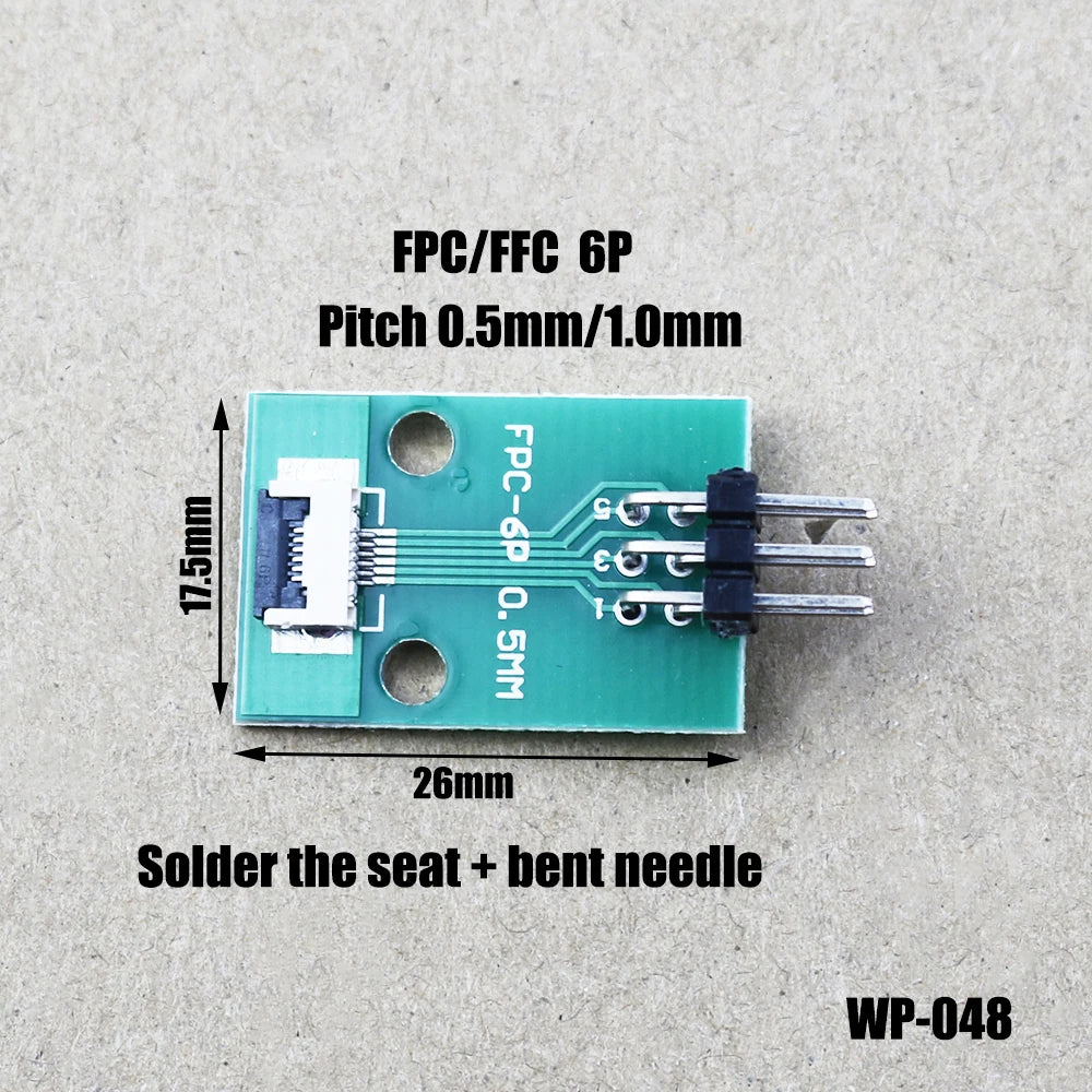 1pcs 4/6/8/10/12/15/16/18/20/22/24/26/30/34/36/40/42/45/50/56 Pin FPC/FFC Adapter Board 0.5mm To 2.54mm Connector