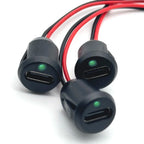 1/10pc USB Type C Input Type Charging Socket With LED Lights Plate 2pin Waterproof USB-C Power Port TYPE-C Female Connector Jack