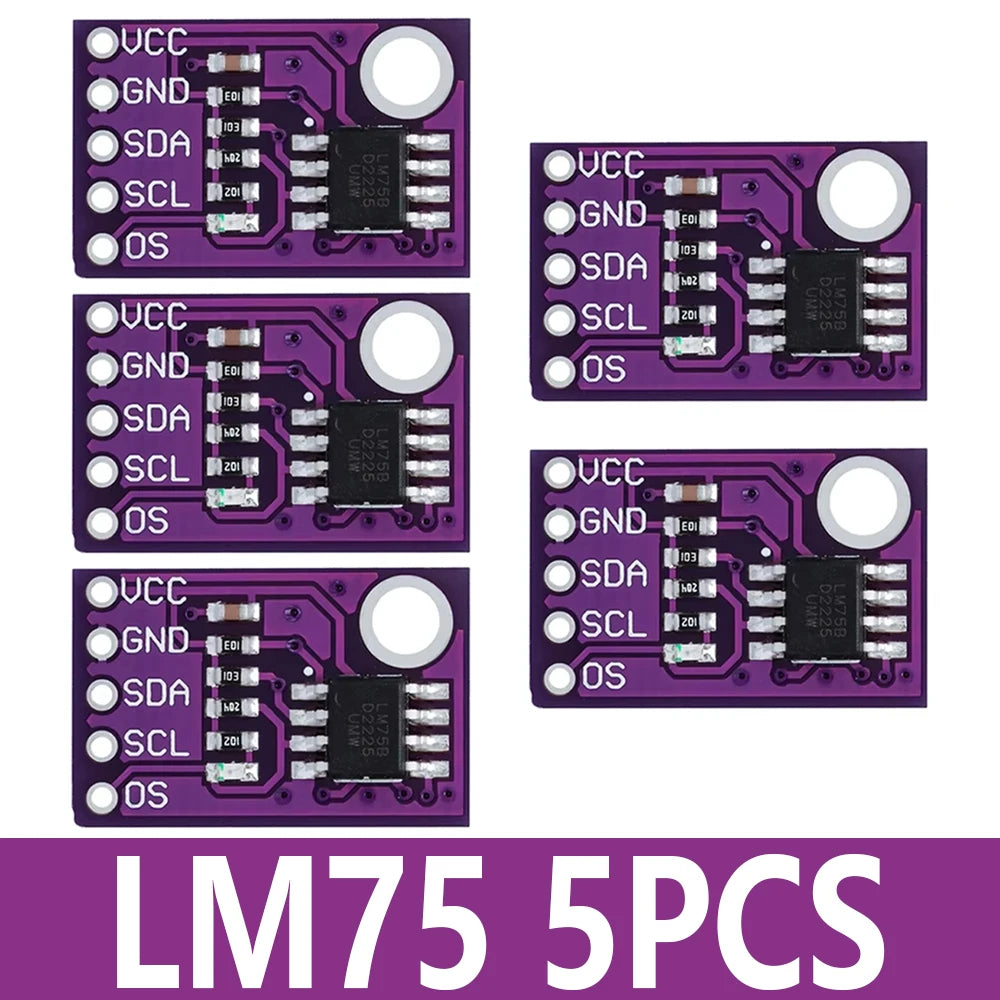 1~5PCS LM75 LM75A/LM75B Temperature Sensor High Speed I2C Interface High Precision Development Board Module For Arduino