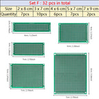 Universal PCB Circuit Protoboard Double Sided Breadboard 2x8 3x7 4x6 5x7 7x9CM Stripboard Prototyping Board DIY Electronic Kit