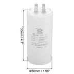 CBB60 8uf-100uf Running Capacitor AC 450V 4 Pins 50/60Hz Double Insert Cylinder Bottom for Air Conditioning Water Pump Fan Motor