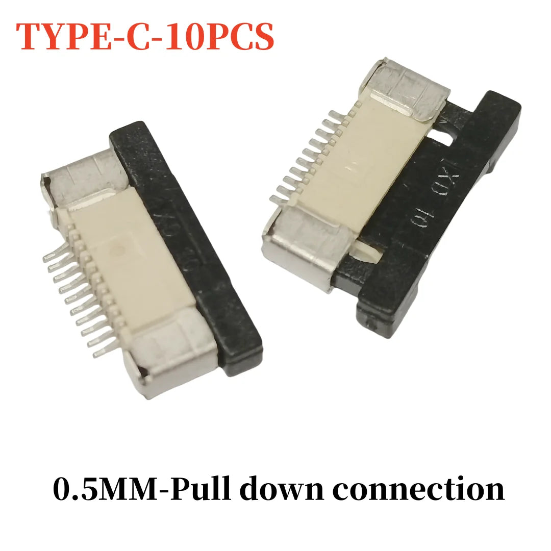 10Pcs FPC connector socket 0.5/1.0mm flip cover/up/down connection 4/5/6/7/8/10/12/14/16/18/20/22/24/26/28/30/32/34/40/45/50/60P