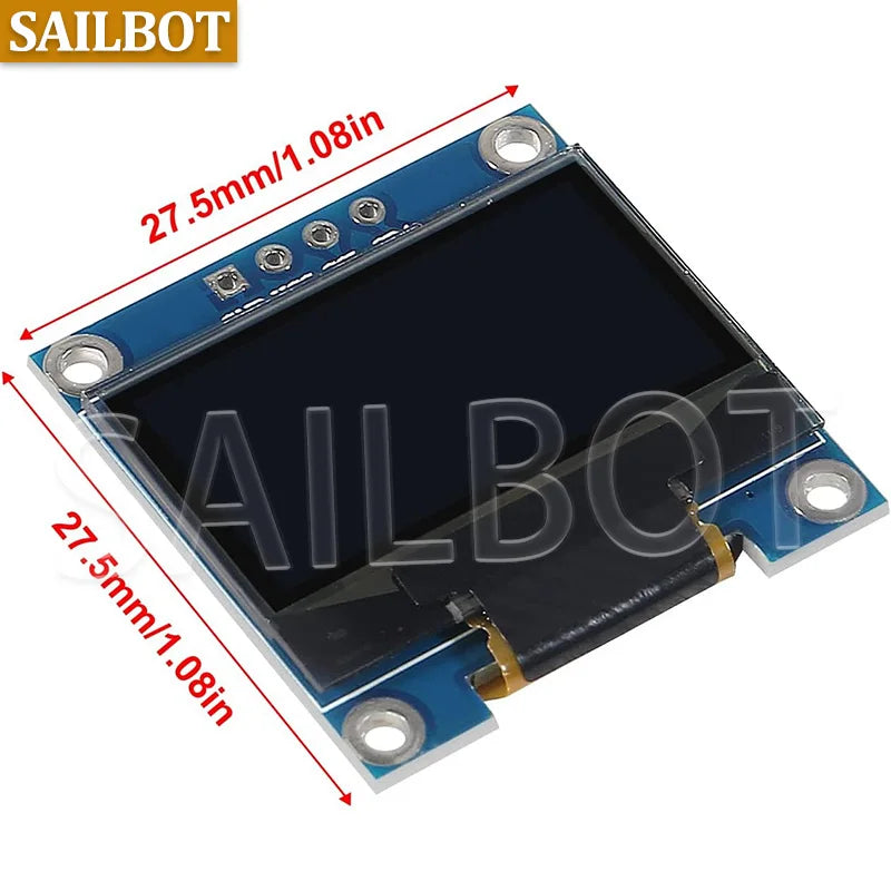 1-10PCS 0.96 Inch OLED Display Module I2C IIC SPI Serial 128X64 SSD1315 LCD 3.3-5V 4 Pin White/Blue/Yellow Blue for Arduino