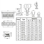 50pcs PH2.0mm Single/Double Same /Reverse Connector Terminal Flat Cable Lenght 10/20/30cm Pitch 2/3/4/5/6/7/8/9/10/11/12pin