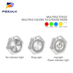 Ultra Short Push Button Switch Waterproof 16/19/22mm 12V 24V led light Momentary Self-reset Wiring Buttons without fixation