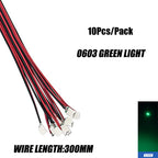 10Pcs 0402 0603 Led SMD Wire For Model Train HO N OO Scale Red Black Line Pre-soldered Micro Litz Diorama Railway 30cm 3V