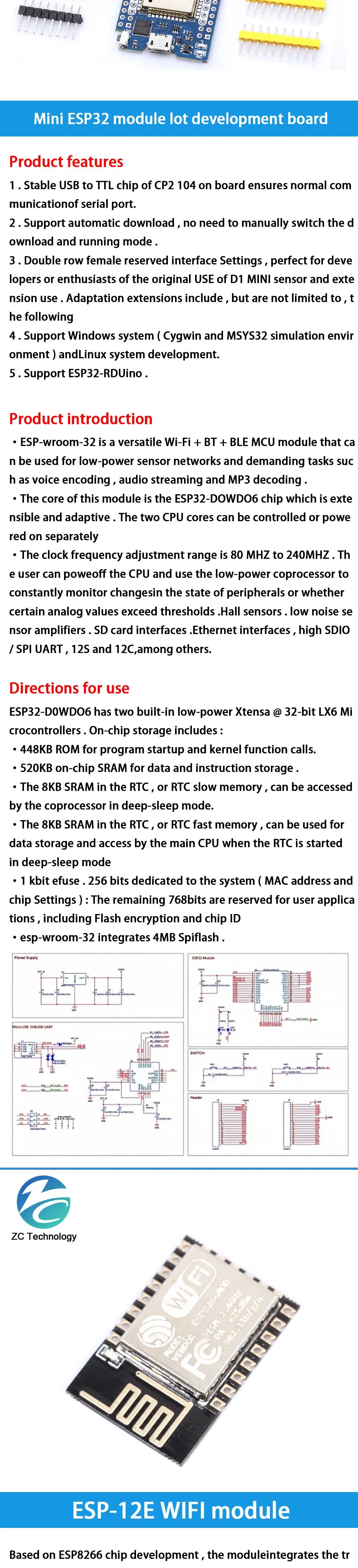 ESP8266 ESP-12 ESP-12F ESP32 CH340G CH340 V2 USB WeMos D1 Mini PRO V3.0.0 WIFI Development Board NodeMCU Lua IOT 3.3V With Pins