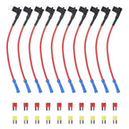 FT4-10 10 Pack 12V Car Add-a-Circuit Fuse Tap Adapter ACZ Blade Fuse/Micro 2 Fuse with 10pcs 10A and 20A Fuses