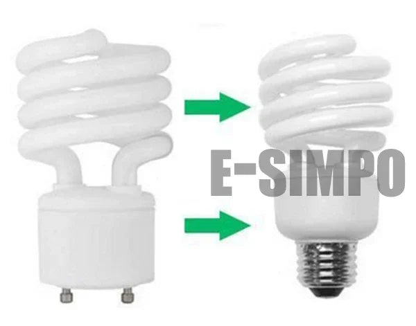 2pcs Gu24 To E26 E27 2 Prong CFL Lamp Base Standard Medium Edison Screw CE Rohs Light Socket Adapter Converter