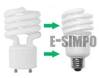 2pcs Gu24 To E26 E27 2 Prong CFL Lamp Base Standard Medium Edison Screw CE Rohs Light Socket Adapter Converter