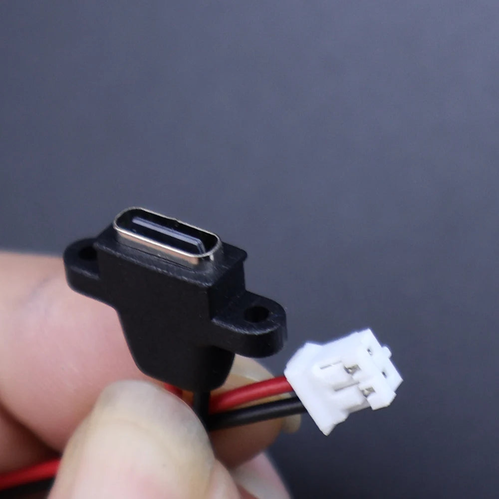 JCD 5pcs Waterproof USB Type C Connector Charging Interface Female Socket With Welding Wire MX1.25 PH2.0 XH2.54 Port