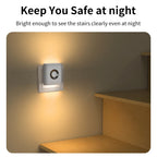 220V Led Night Light with EU Socket Motion Sensor Plug into Wall Lamp Warm White Ambient Light for Toilet Staircase Bedroom