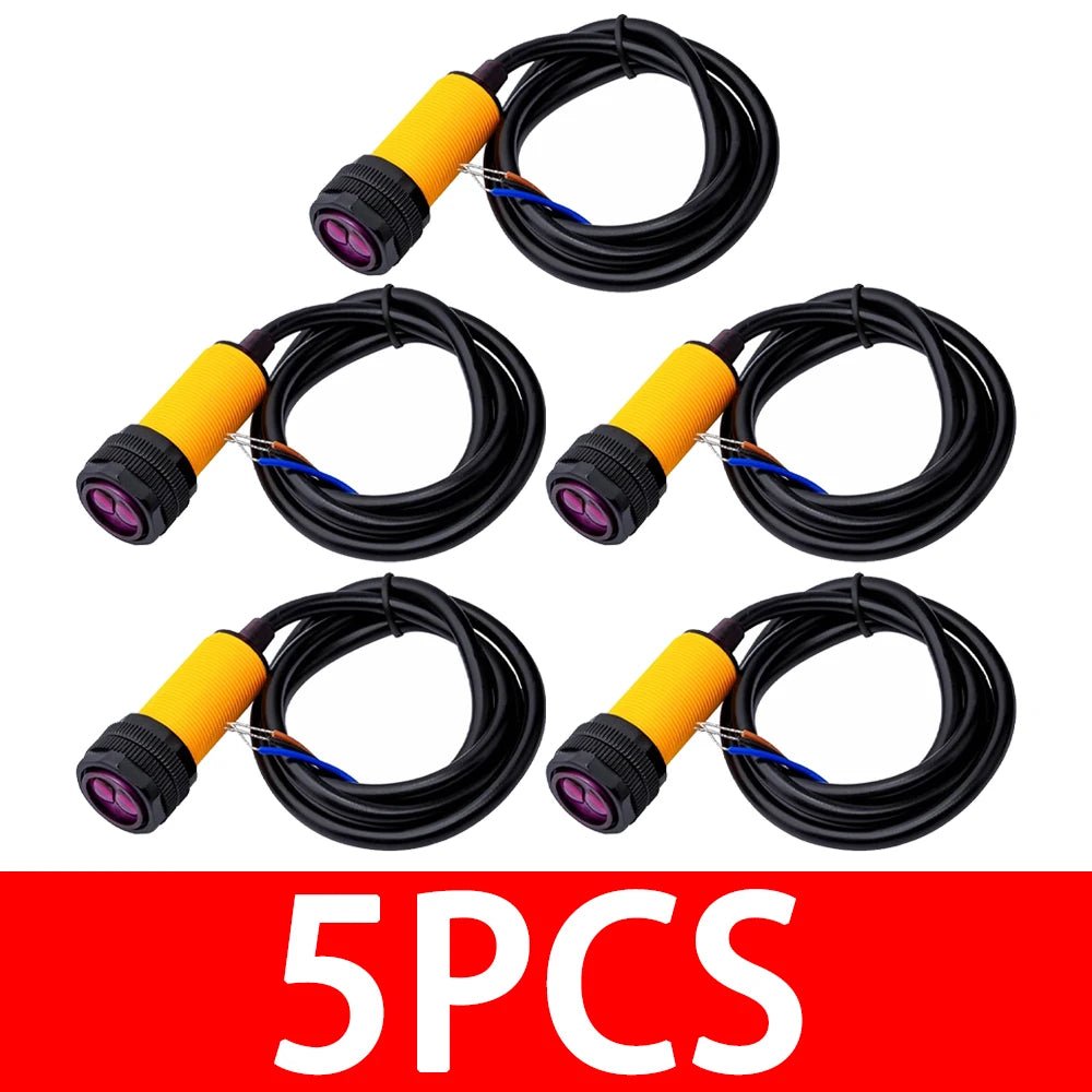 E18-D80NK Infrared Obstacle Avoidance Reflective Photoelectric Sensor with Adjustable 3-80cm Detection Range for Smart Car Robot