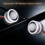 DC 5V 12V 24V 100W PIR Sensor Switch, Adjustable Time & Photocell Mode, High Power Infrared Motion Detector for LED Lighting