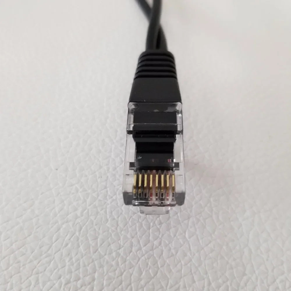 RJ48 RJ45 Male to Dual BNC Female Adapter E1 2M Data Extension Cable for Relay Digital Voice Card Black 28cm