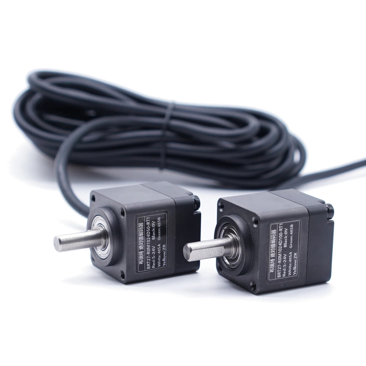 27mm Absolute Rotary Encoder RS485 RS232 CAN CANopen Modbus RTU Communication 6mm Solid Shaft IP54