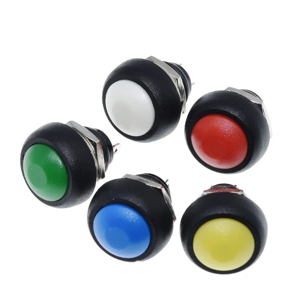 1PACK = 5Pcs Mini 12mm Waterproof Momentary ON/OFF Push Button Round Switch PBS-33B For arduino
