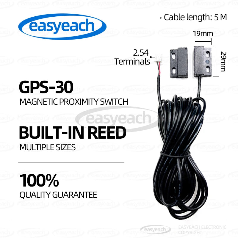 GPS-30 Wired Door 5m Sensor NdFeB Magnetic Sensor Switch Iron Door Open Detector Garage Rolling Door Switch Waterproof Outdoor