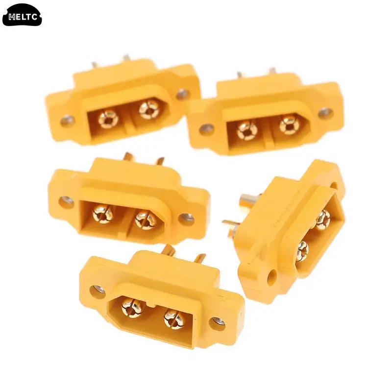 5pcs XT60E-M Mountable XT60 Male Plug Connector Model Aircraft Power Battery Plug Fixed Version Male XT60E1-M